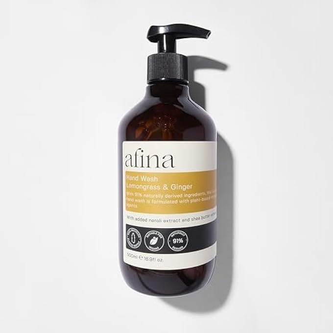 Afina LEMONGRASS & GINGER LUXURY HAND WASH - 500ML HAND SOAP BOTTLE - LEMON, BERGAMOT & GINGER NOTES WITH A DEEP BASE OF MUSK, CEDARWOOD & HELIOTROPE - VEGAN FRIENDLY HANDWASH - UK PRODUCED - Image 2